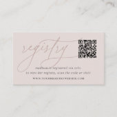 Pink Taupe Script Bridal oder Baby Showregister Begleitkarte (Vorderseite)