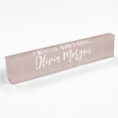 Pink Taupe Sketched Curry Script Name Namensplakette