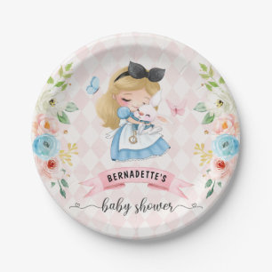 Pink Tea Party Babydusche Papierplatte Pappteller