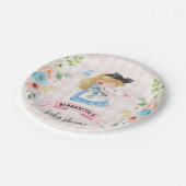 Pink Tea Party Babydusche Papierplatte Pappteller (Schrägansicht)