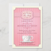 Pink Tea Party Bridal Dusche Einladung (Vorderseite)