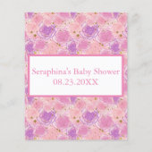 Pink Tea Party Kinderdusche Vorhersagen und Ratsch (Rückseite)