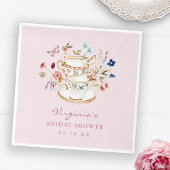 Pink Tea Party Papierplatte Serviette