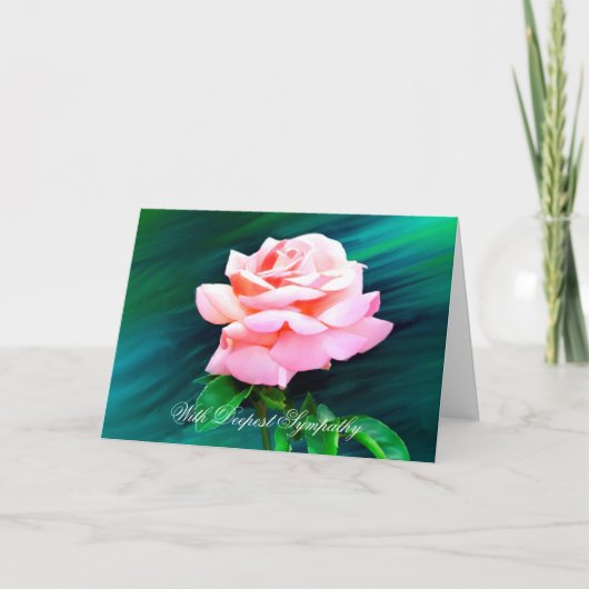 Pink Tea Rose Custom Sympathy Card Karte (Vorderseite)