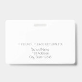 Pink Teacher Moderne Stilvolle Mitarbeiter-ID Ausweis (Rückseite)