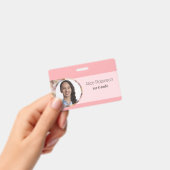 Pink Teacher Moderne Stilvolle Mitarbeiter-ID Ausweis (Handheld)