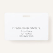 Pink Teacher Moderne Stilvolle Mitarbeiter-ID Ausweis (Rückseite)