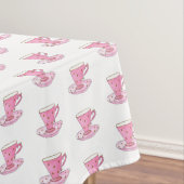 Pink Teacup Handgemalt Wasserfarbe Girly Pattern Tischdecke (Beispiel)