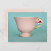 Pink Teacup Postkarte (Vorne/Hinten)