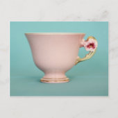 Pink Teacup Postkarte (Vorderseite)