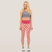 Pink Teacups Capri Leggings (Vorderseite)