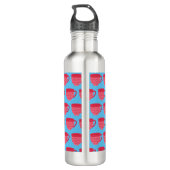 Pink Teacups Edelstahlflasche (Rückseite)