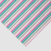 Pink Teal and Grey Striped Seidenpapier (Ausschnitt)