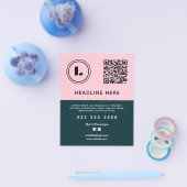Pink teal minimalist salon flyer (Einzeln)