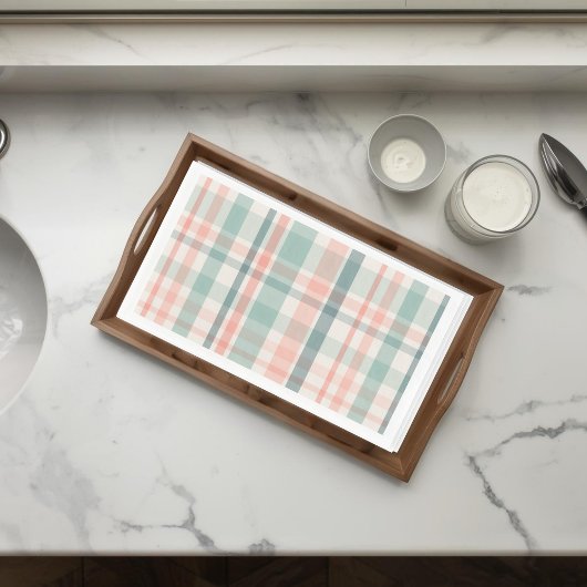 Pink Teal Plaid Spring Easter Paper Guest Towels Serviette