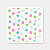 Pink Teal Polkadots Simple Modern Christmas Serviette (Vorderseite)
