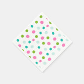 Pink Teal Polkadots Simple Modern Christmas  Serviette (Ecke)