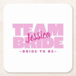 Pink Team Bridge wird Bachelorette-Dusche Hochzeit Rechteckiger Pappuntersetzer