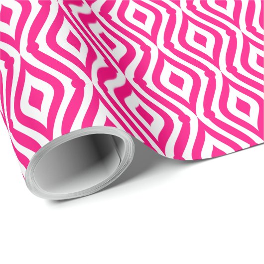 Pink Teardrop Muster Custom White Background Geschenkpapier (Rolleneckpunkt)