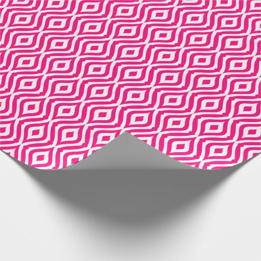Pink Teardrop Muster Custom White Background Geschenkpapier (Ecke)