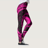 Pink Techno Bomb Blacklight Rave Leggings (Rechts)