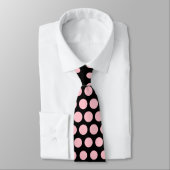 Pink Techno Dots Modern Black Krawatte (Gebunden)