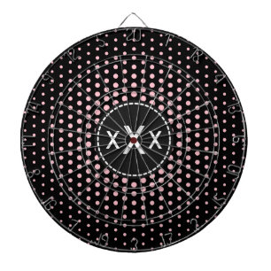 Pink Techno Dots Modernes Monogramm Dartscheibe