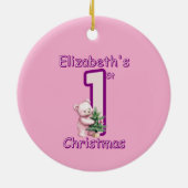 Pink Teddies First Christmas Cheer! Keramik Ornament (Hinten)
