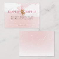 Pink Teddy Bär mit Balloons Diaper Raffekarte