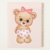 Pink-Teddy-Bär mit Niedlicher Babydusche Planer (Rückseite)