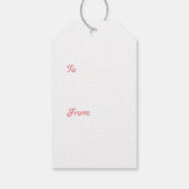 Pink Teddy Bär Niedlich Weihnachten Geschenkanhänger (Rückseite)