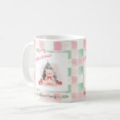 Pink Teddy Bär Niedlich Weihnachten Kaffeetasse (Vorderseite Links)