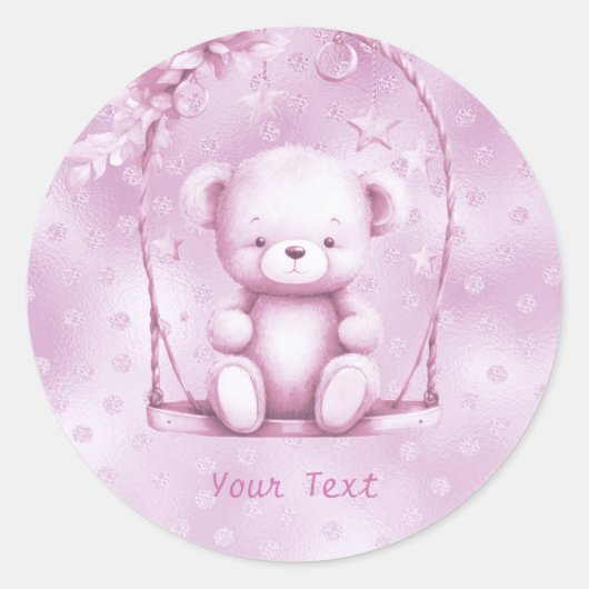 Pink Teddy Bär Sticker (Vorderseite)
