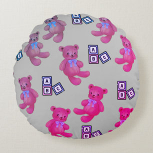 Pink Teddy Bear & ABC Throw Kissen