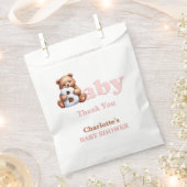 Pink Teddy Bear Baby Dusche Danke Geschenktütchen (Ausgeschnitten)