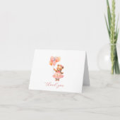 Pink Teddy Bear Baby Dusche Danke Karten (Vorderseite)