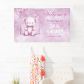 Pink Teddy Bear Baby Dusche Empfang Banner (Insitu)