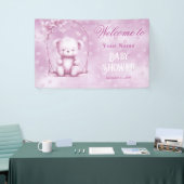 Pink Teddy Bear Baby Dusche Empfang Banner (Messeveranstaltung)