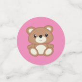 Pink Teddy Bear Baby Dusche Konfetti (Klein Vorderseite)