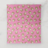 Pink Teddy Bear Baby Dusche Platzkarte (Innenseite Aufgefaltet)