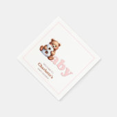 Pink Teddy Bear Baby Dusche Serviette (Ecke)