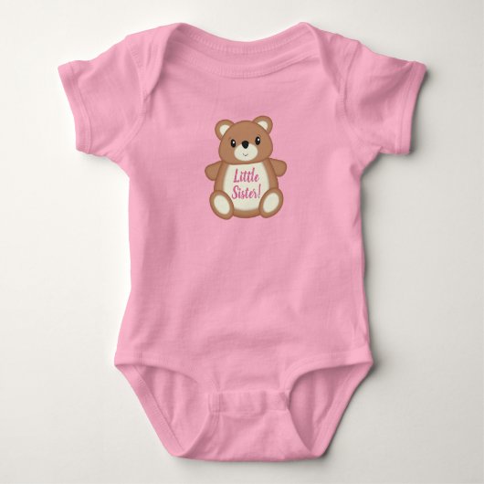 Pink Teddy Bear Baby Dusche Strampler (Vorderseite)