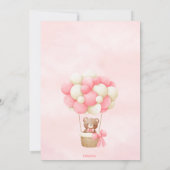 Pink Teddy Bear Baby Shower Einladung warten (Rückseite)