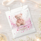 Pink Teddy Bear Baby Shower Favor Bag – Thank You. Geschenktütchen (Ausgeschnitten)