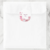 Pink Teddy Bear Baby Shower Favor Sticker (Tasche)