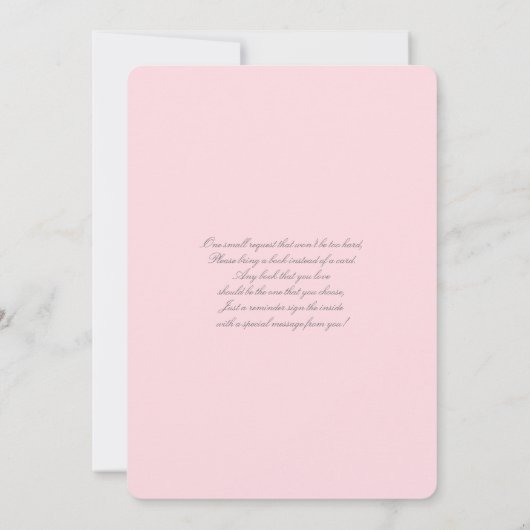 Pink Teddy Bear Baby Shower Girl Einladung (Rückseite)