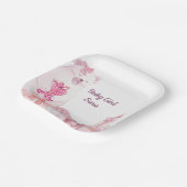 Pink Teddy Bear Baby Shower Party Plate Pappteller (Gewinkelt)