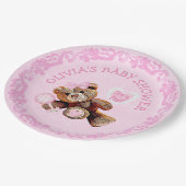 Pink Teddy Bear Babydusche Teller (Schrägansicht)