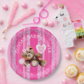 Pink Teddy Bear Babydusche Teller (Party)