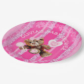 Pink Teddy Bear Babydusche Teller (Schrägansicht)